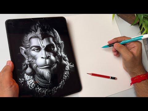 How To Draw Hanuman Ji, Hanuman Ji Drawing, Outline Tutorial ๐