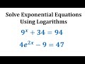 Solving Exponential Equations with Logarithms