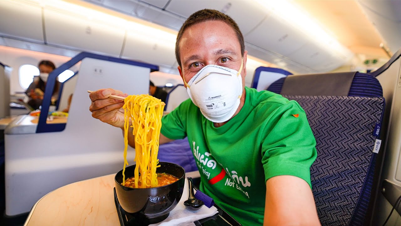 First Time Traveling Since Pandemic! ANA Business Class FOOD REVIEW!