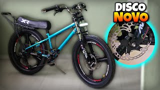COLOQUEI DISCO 203MM DE ALUMINIO NA MINHA BIKE MONTADINHA