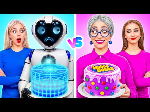 Provocare De Gătit: Eu vs. Bunica vs Robot | Situații Alimentare Amuzante Multi DO Challenge