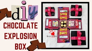 DIY - Chocolate Explosion Box | Square | How to Make Chocolate Explosion Box | Easy Tutorial