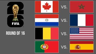 FIFA World Cup 2026 Round of 16 🇨🇦 vs 🇲🇦, 🇵🇾 vs 🇫🇷, 🇧🇪 vs 🇺🇸, 🇵🇹 vs 🇪🇸 Simulation in Marble Soccer