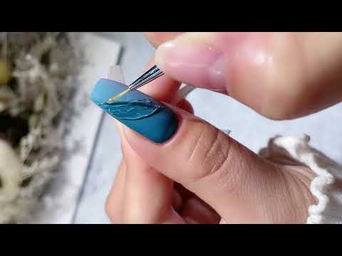 Blue Matte Nails Tutorial NailArtistKim