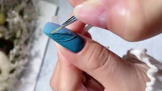 Blue Matte Nails Tutorial NailArtistKim