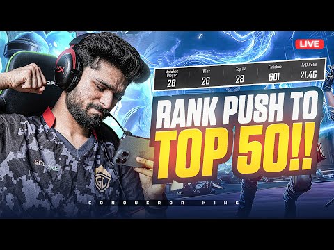 KYA AAJ 20 RANK HOGA? | CONQUEROR RANK PUSH | BGMI LIVE