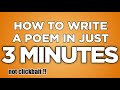 Writing a Poem: Key Concepts