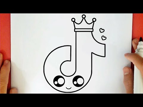 كيف ترسم تيك توك كيوت وسهل خطوة بخطوة / رسم سهل / تعليم الرسم للمبتدئين || Cute TikTok Drawing