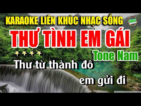 Karaoke Liên Khúc Trữ Tình Tone Nam Dễ Hát | Nhạc Xưa Bolero Hải Ngoại – THƯ TÌNH EM GÁI