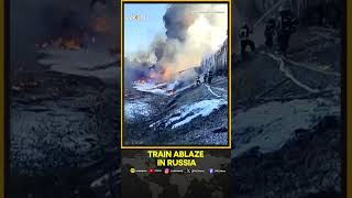 Russia Train Accident: Fuel Train Bursts Into Flames After Colliding With Truck in Russia | WION