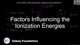 Factors Influencing the Ionization Energies
