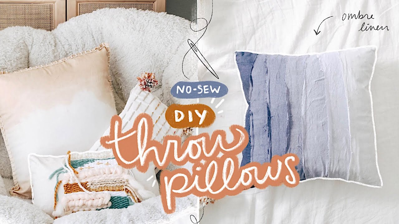 Diy anthropologie throw pillows on a budget! (no sew) Lone Fox