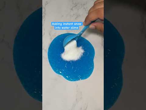Adding instant snow into water slime