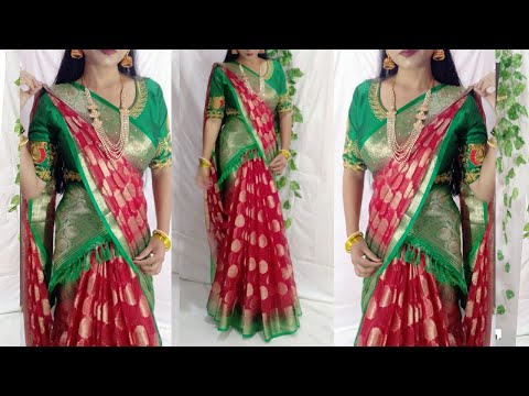 HOW TO WEAR SAREE ELEGANT STYLE LOOKS MORE PRETTY/SAREE DRAPING NEW IDEA MUST TRY THIS❤️
