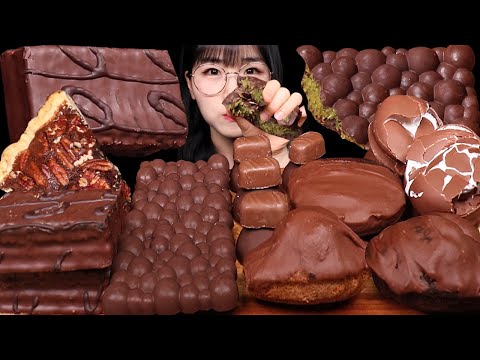 ASMR MUKBANG | 버블리두바이초콜릿, 초콜릿피칸파이, 초코파이, 터녹스티케이크, 초코 먹방 Dubai Chocolate Dessert EATING SOUNDS