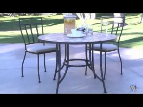 Palazetto Pontino 42 in. Round Mosaic Patio Dining Set...
