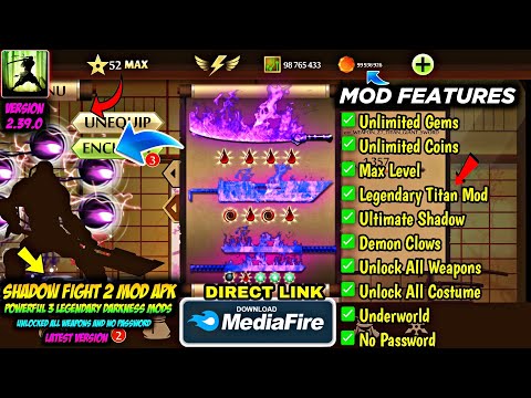 shadow fight 2 mod apk max level 52 unlimited money latest version media fire - Legendary 3 Mods