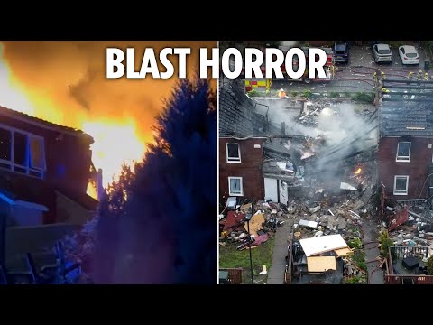 ‘Explosion’ sparks huge fire which rips through multiple homes & leaves child in hospital