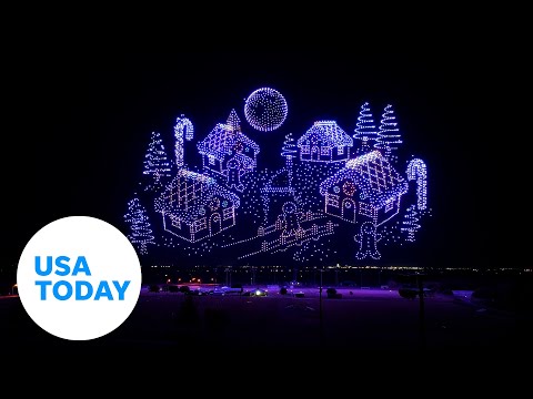 Largest gingerbread village drone display breaks world record | USA TODAY