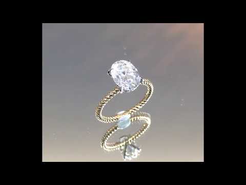 2 ct Oval Moissanite w/Plain Braided Band