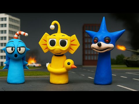 Making SPRUNKI OC Sonic.EXE Bailey Aqua Sculptures Timelapse Compilation