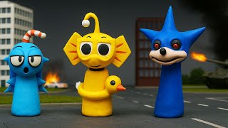 Making SPRUNKI OC Sonic.EXE Bailey Aqua Sculptures Timelapse Compilation