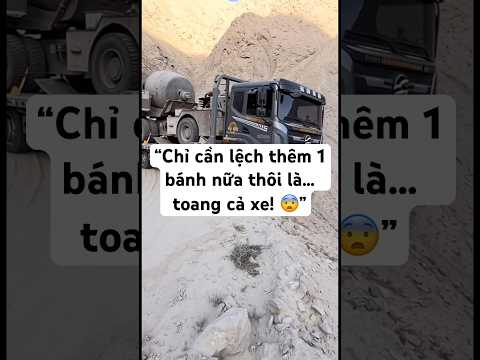 🚨 Xe đầu kéo chở hàng nặng TRƯỢT BÁNH ngay mép vực 😱