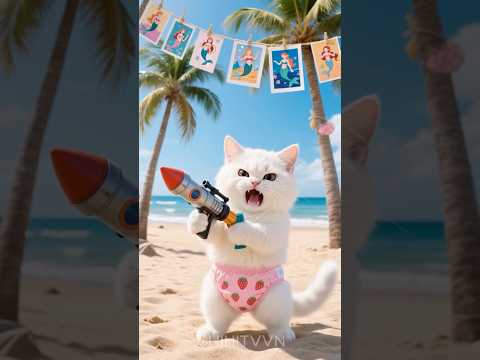 Kitten saves poor mermaid kidnapped by fat pig #kitten #funny #pets #pig #mermaid