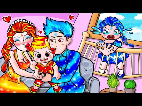 [🐾paper dolls🐾] Abandoned Frozen Girl and Family Adopted Fire Elsa Baby - Rapunzel Family