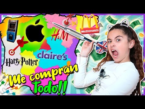 LANZO UN DARDO a un MAPA y ME COMPRAN TODO en lo QUE CAIGA CHALLENGE 🎯 RETO ME COMPRAN TODO