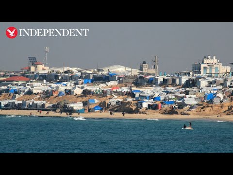 View of Gaza's Khan Younis as Israel and Hamas on brink of peace deal