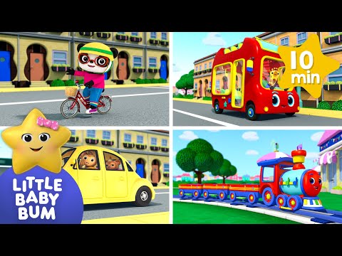 Learn Bike, Car, Bus and Train Sounds! | 🚌Wheels on the BUS Songs! 🚌 Nursery Rhymes for Kids