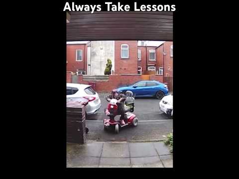 UK Cctv : Lady On Mobility Scooter Takes A Wrong Turn [ Caught On Camera ] ?? #UKMW#shorts