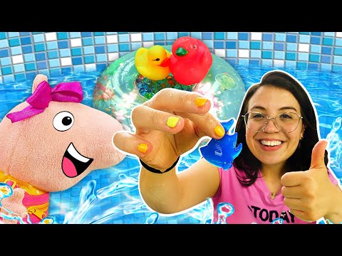 Haciendo peces de aquagel con Peppa Pig. Juegos para niños