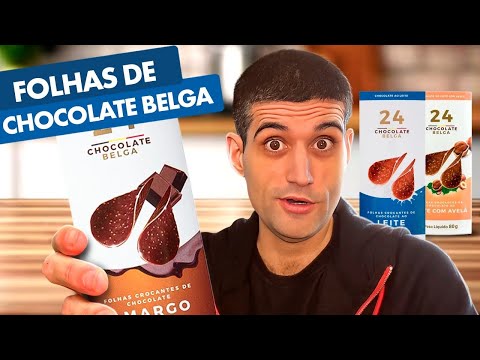 Comi as FOLHAS de CHOCOLATE BELGA importadas