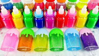 Satisfying Video How to make Rainbow Store Bought Slime Mixing All My Slime Smoothie Cutting ASMR