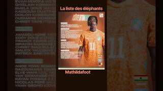 🛑la liste des éléphants de Côte d’Ivoire pour la trêve internationale 🔥#football #shorts