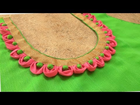Petal with potli neck design making with English subtitles