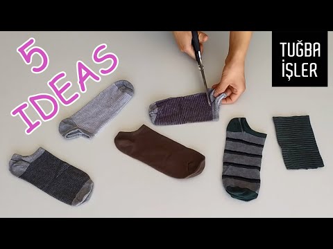 Çoraplarla 5 Süper Pratik Geri Dönüşüm - 5 Super Socks Ideas (RECYCLING) | Tuğba İşler