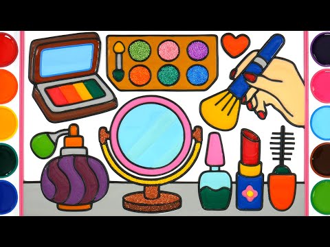 Make up set, Lipstick Jelly Painting & Coloring | Menggambar Dan Mewarnai Alat rias