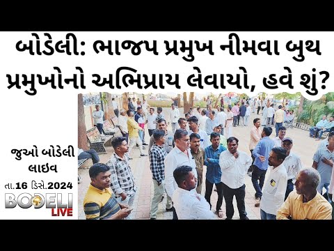 બોડેલી: ભાજપ પ્રમુખ નીમવા બુથ પ્રમુખોનો અભિપ્રાય લેવાયો, હવે શું? જુઓ બોડેલી લાઇવ