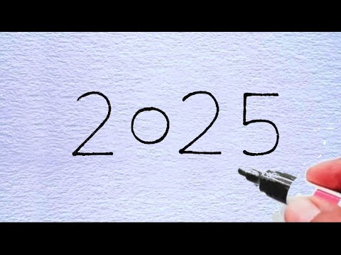 Draw Lion From 2025 Number |Drawing LionFor beginners |Lion Drawing Sketch