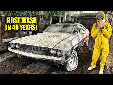 First Wash in 40 Years: Barn Find 1970 Dodge Challenger | Car Detailing Restoration