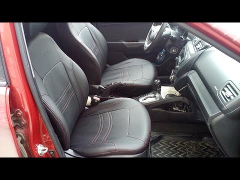 Установка чехлов из экокожи Seatex на Киа Рио III