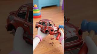 🚗🔧 Oh no, my toy car is broken! 🥺 Let's repair the toy car