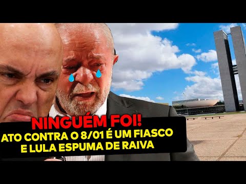 NINGUÉM FOI: Ato contra o 8/01 é um fiasco e vira piada na Globo! Lula e Xandão espumaram de raiva