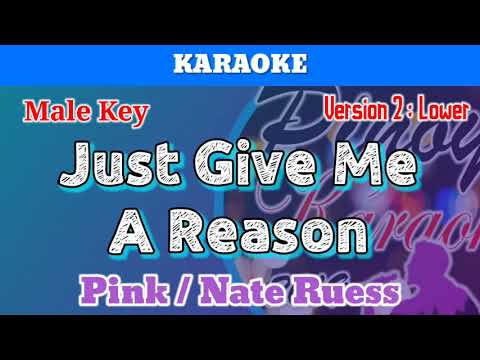 Just Give Me A Reason by Pink and Nate Ruess (Karaoke : Male Key : Lower)