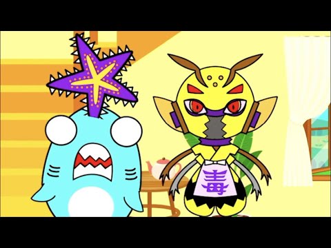 生き物の知育アニメ！サメニンジャーと危険生物の冒険アニメ！