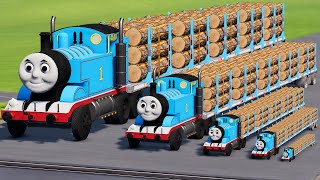 Big & Small Thomas the TRUCK Engine with Logs Trailer vs MrBeast | BeamNG.Drive