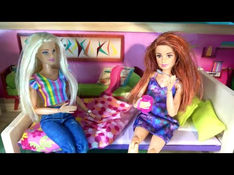 Barbie Taking Care of Sick Friend and Skipper Babysitting w Barbie Sister Chelsea